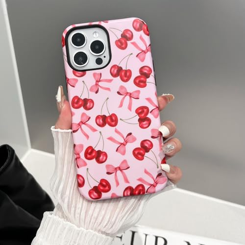 branple Compatible with iPhone 13 Pro Max Case,Cute Pink Cherry Bow Case with Shockproof Slim Soft TPU and Hard PC Protective Cases for Women Designed for iPhone 13 Pro Max Case (Frosted) by branple - Used condition - Image 8