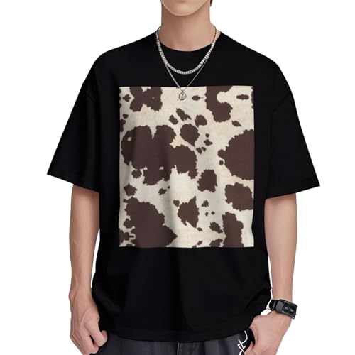 T-shirt col rond pour homme idéal pour l'été avec son imprimé fourrure de vache