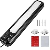 18inch Plug-in Under Cabinet Lighting, 1000LM Led Under Counter Light with 5ft Corded, 2USB Port, 120volt 3-Prong Power Outlet, 3000K/4000K/5000K High/Low Switch for Garage, Workbench, Shop, Kitchen