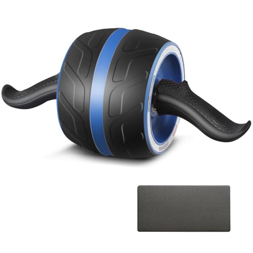 AB Wheel Roller with Resistance Spring, Automatic Rebound Exercise Abdominal Ultra-Wide Wheels Fitness for Gym & Home, Core Work-out Strength-Training Equipment with Knee Pad