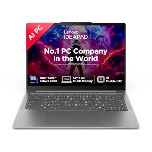 Image of Lenovo IdeaPad Pro 5 Intel Core Ultra 9 285H (32GB RAM /1TB SSD /14 inch (36.83cm) /2.8K OLED /AI PC /Windows 11 /Office Home 2024+Lenovo AI Now /1Yr ADP Free /3 Mon. Game Pass /Grey /1.4Kg), 83JK000AIN