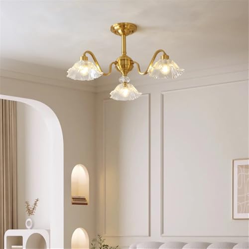 Lustre LED de luxe en laiton suspension à 10 lumières pour salon LWX