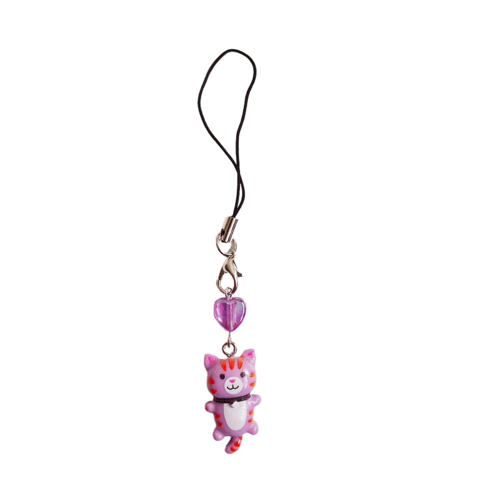 NEWFT Cat Pendant Phone Chain Strap Heart Charm Keychain Phone Lanyard Accessory