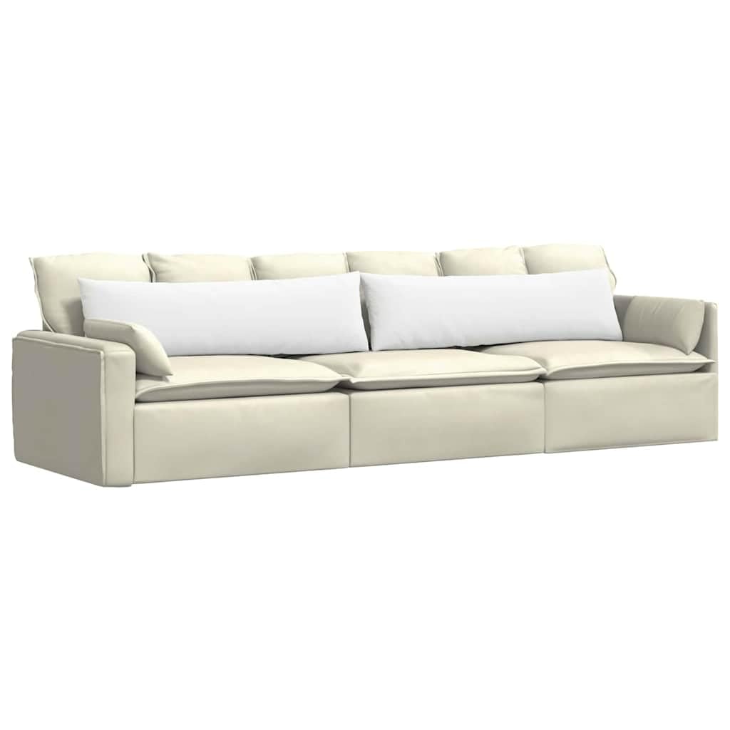 Coussins de canapé grands formats 145x40 cm en tissu blanc lavable
