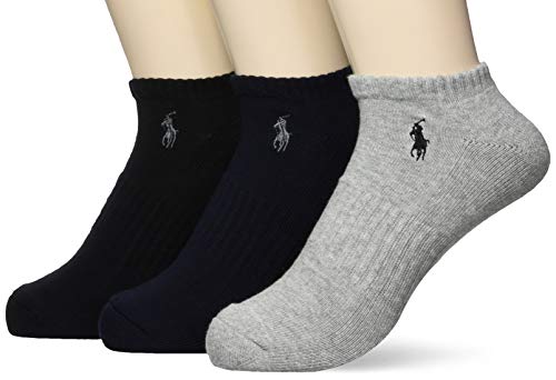 POLO RALPH LAUREN メンズ 靴下  コットン スニーカー ソックス  2009-002 グレー ネイビー ブラック-底パイル 25cm,26cm,27cm