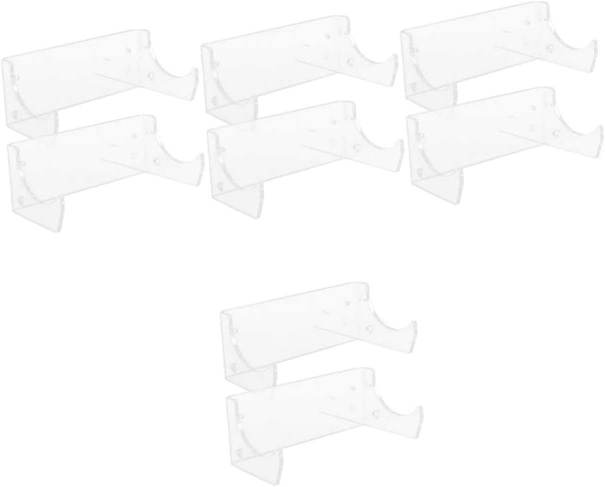 Garneck 8pcs Wall-mounted Acrylic Rolling Pin Rack Rolling Pin Holder Hooks Hanger Organizer for Kitchen