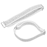 Hohopeti 2 piezas Correas para Tacones Elásticas Transparentes para Mujer de Bandas Antideslizantes Ajustables Accesorios para Zapatos sin Cordones Diseño Estable y Cómodo Blanco con