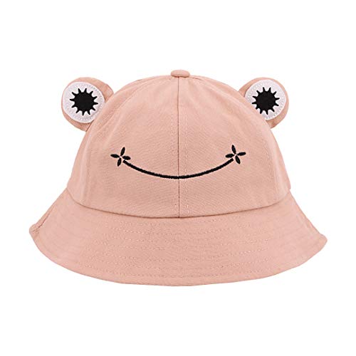 Haoohu Kids Cute Frog Bucket Hat Cotton Fun Frog Hat Dress up Party Frog Hat Pink