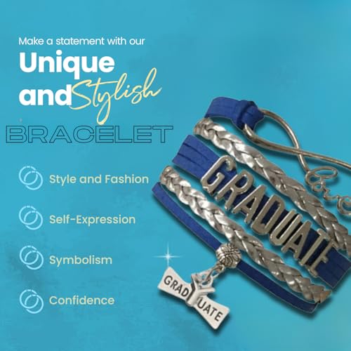 Image of Infinity Collection Graduation Bracelet Gift Graduate Jewelry for Her, Class of 2026 Keepsake, Adjustable Charm Bracelet for Women & Girls