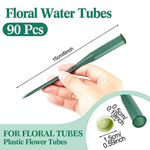 Image of Tessco for you 90 Pcs Floral Water Tubes 6 Inch Green Floral Tubes