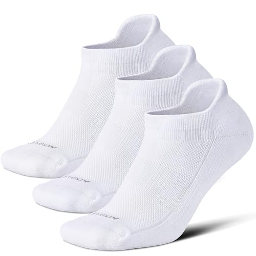 LEVSOX Ankle Compression Socks for Women and Men Bamboo Viscose Low Cut Cushioned Athletic Running Socks
