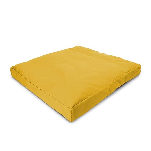 Zabuton Meditation Cushion for Workout - Supportive Yoga Floor Seat Cushion for Comfort & Posture Support - Natural Washable Cotton Fill kneeling Pad - Made in USA - Standard 24x24x2, Lhassa Gold
