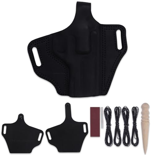Leather Holster Kit Compatible for Chiappa Rhino 40DS - Thumb Break Design - Black - (Right Hand) - DIY Craft Kit with 8-9oz Leather and Tools Included - USA Made