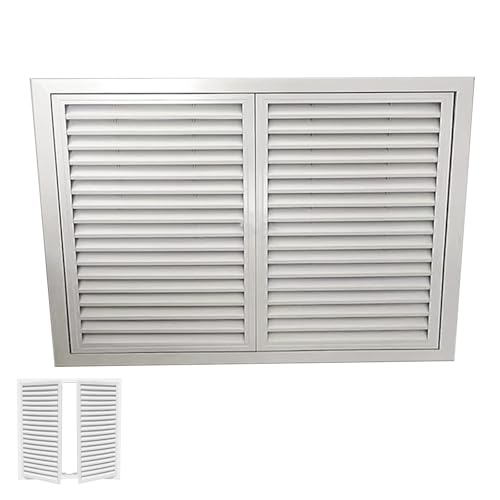 LXRHLIKG Cubre Radiadores, Cubreradiador, Rejilla de Ventilación Metálica con Conductos de Pared con Lamas, Puertas Dobles, para Paredes Laterales y Techos(60x60cm/24x24in)