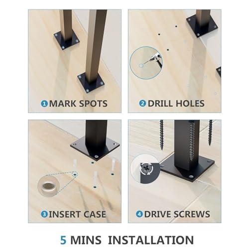 Rampe d'escalier de transition en forme de U : kit garde-corps en métal - 7