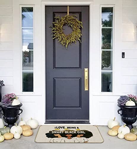 Modern Girls Quotes I Love Being A Smart Black Girl Verses Decorative Family Welcome Door Mat,17 X 30 Inch Home College Dorm Room Office Decor Doormat,African American Girl Black Girl Women Gifts #TOP2