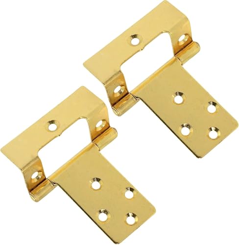 Just Accessories Large 50mm Cranked Flush Hinges - Brass Cabinet/Cupboard/Door Fittings (2)