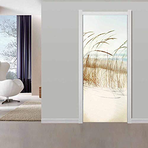 VIRANDA 3D Door Stickers - Sirte Dunes Peel & Stick Wallpaper Removable PVC Waterproof Bedroom Living Room Decoration 37.4"x84.6"