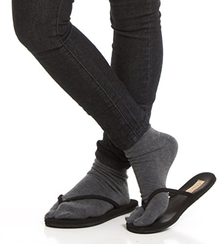 Image of V-Toe Split Toe Flip-Flop Socks - Tabi Premium Cotton Blend Japanese Toe Separated - 3 Pairs Pack