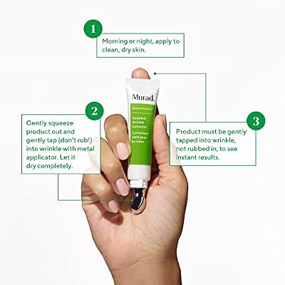 Murad Targeted Wrinkle Corrector Hyaluronic Acid and Peptide Anti-Aging Cream for Reducing Wrinkles, Instant Plumping, Smoothing, and Hydrating Fine Lines 0.5 Oz