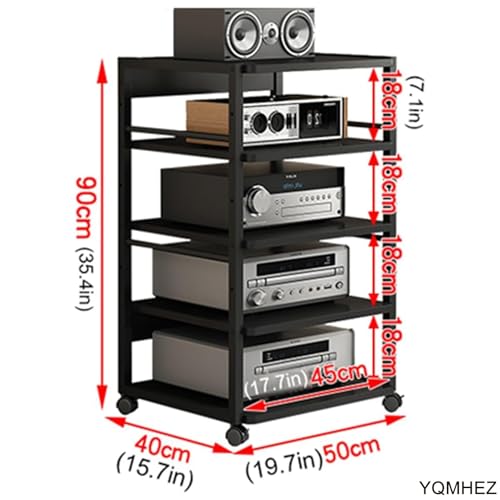 Meuble audiovisuel à hauteur réglable avec roulettes - 8