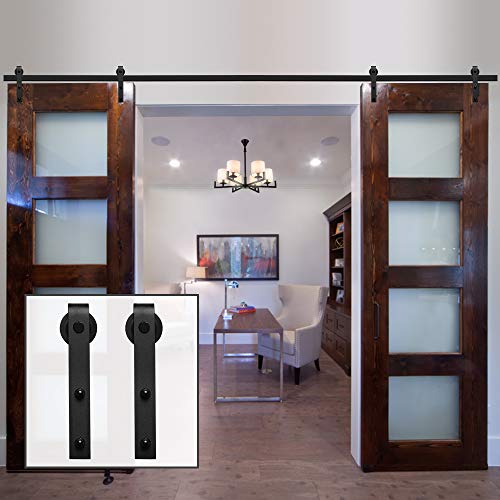 Rail de porte de grange coulissante de 183 cm pour gagner de la place en double porte