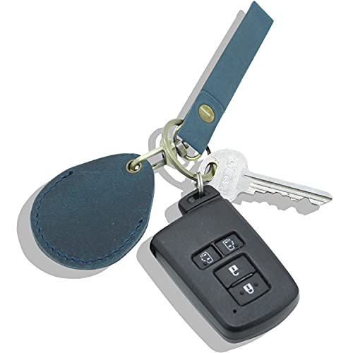 キーホルダー AirTag コイン型edy ICチップ ケース 革 キーリング