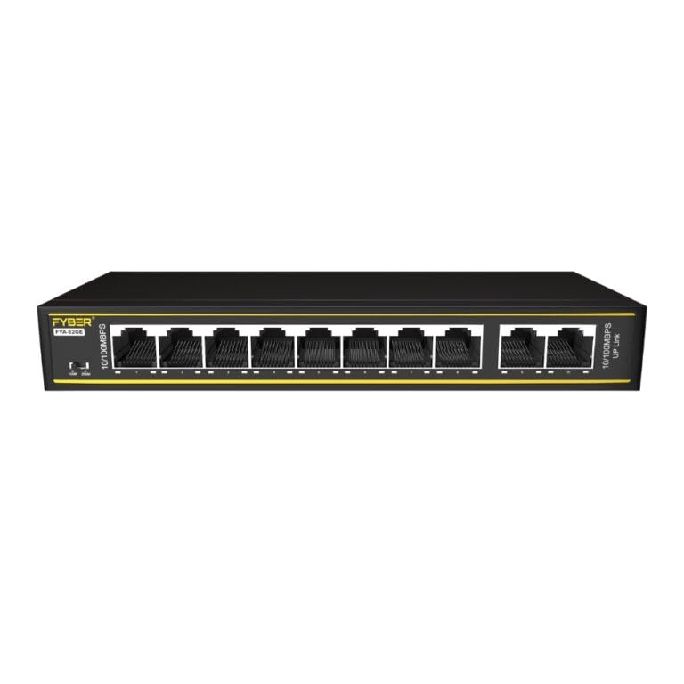 FYBER 8 Port PoE Switch, 10/100/1000 Mbps Gigabit Ethernet, 130W Power Budget, 2 Uplink Ports, IEEE 802.3af/at, Desktop Wall Mount, Model FYR-82FG-image-40