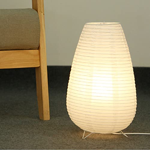 Bedside Table Lamp Paper And Standing Lamp Room Decoration Festival Lantern Light Nightstand Desk Lamp Bedroom Dresser Living Kids Room College Dorm Coffee (White, 15.35"X8.66"X8.66") #TOP2