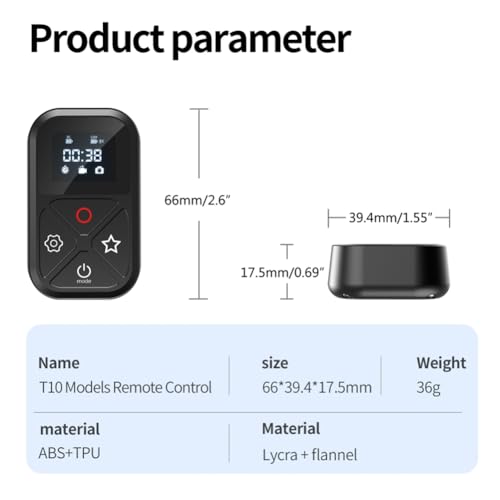 Télécommande sans fil intelligente pour Go Pro Max et Hero 9 idéale running