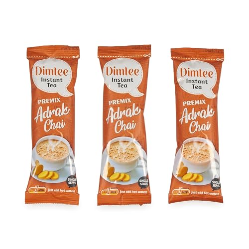Image of Chaizup Dimtee 1 Min Instant Adrak Chai Premix - 30 Sachets | Adrak Flavours | 30 Servings | 375g