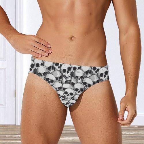 Halloween Skulls Print Men's Swim Trunks Briefs Swimsuit Swimwear Bathing for Underwear Beach3