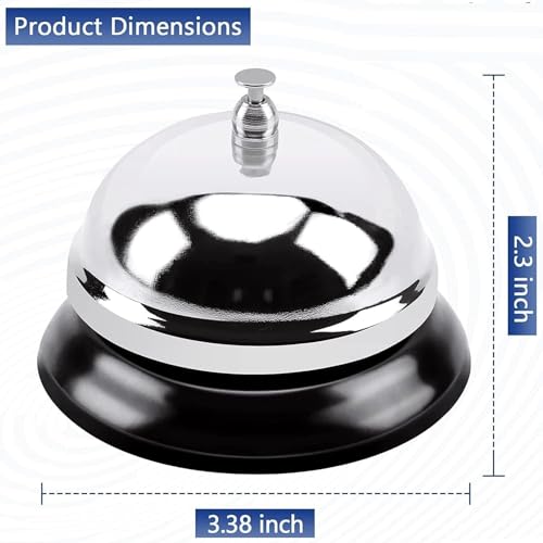 Image of 1Pcs Metal Office Bell Buzzer for Quiz Call Manual for Reception Desk Assistance, School, Church, Classroom, Hospital 8.5 x 5.5 cm