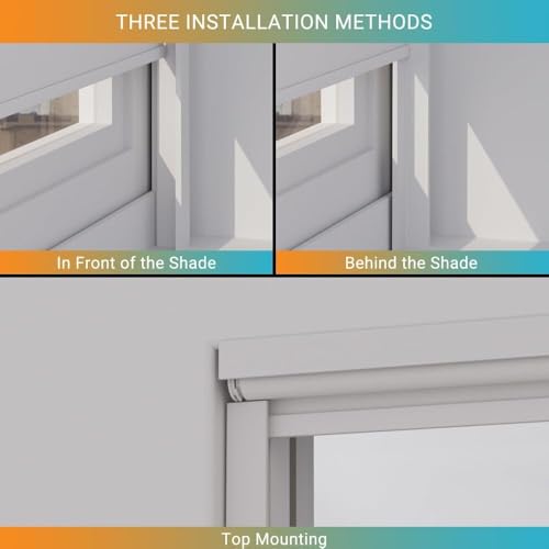 U Channel Aluminium Alloy Light Blocking Strips, Light Blockers for Window Shades and Blinds, Blackout Side Tracks for Bedroom 2 Pcs Customize(White-4PCS) - Thumbnail 6