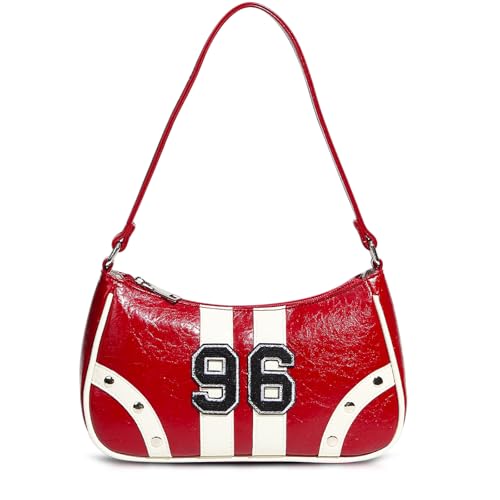 Underarm Bag for Women, Sports Style HandBag, Retro Shoulder Bag, Tote Bag Suitable for Important Occasions, Work, Travel(Red)