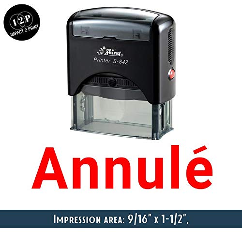 IMPACT2PRINT Shiny S-842 Tampon auto-encreur en caoutchouc avec texte ANNULE Cover