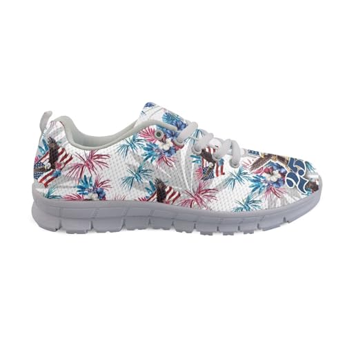Image of GIFTPUZZ Mens Lace Up Athletic Trainers Running Sneakers Wedge Breathable Gym Lightweight Sports Tennis Shoes