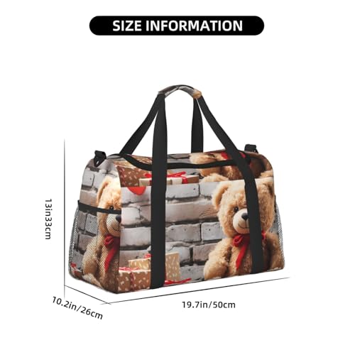 Travel Duffel Bag Lightweight Waterproof Carry On Tote Bag Foldable Weekender Overnight Bags Cute Bear Valentine Gift Sport Gym Bag For Women Men2