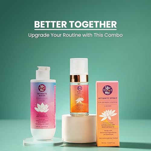 Image of Yu n Me Dryness Control Intimate Wash for Women | 200ml Feminine Hygiene Cleanser | Lotus & Rose Geranium Extracts | pH Balanced Vaginal Dryness Relief | Dermatologically Tested | Paraben & Sulfate Free | PO1