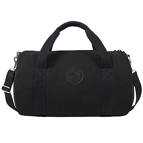 Zippered Round Duffel Bag (Black)