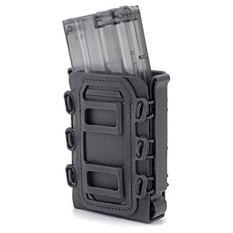 Simways Rifle Mag Pouch Holster 5.56 and 7.62 Soft Magazine Pouches Holder Tactical Mag Carrier with Molle Clips for M4 M16, AR15, AK47 Magazine (Black) Cover