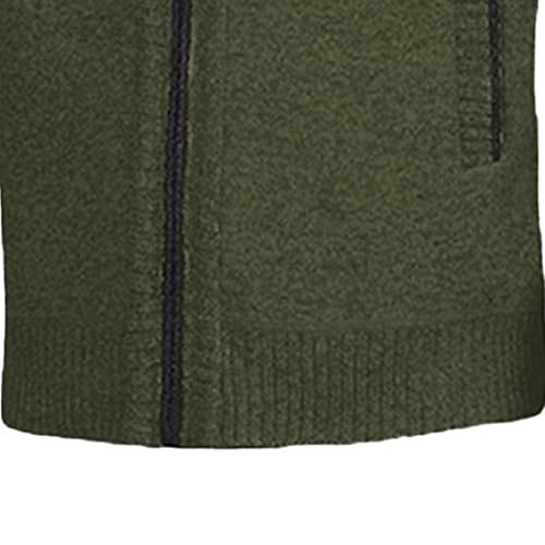 Men's Stand Collar Knitted Cardigan Full Zip Up Stand Collar Slim Fit Casual Knitted Sweater with 2 Front Pockets3