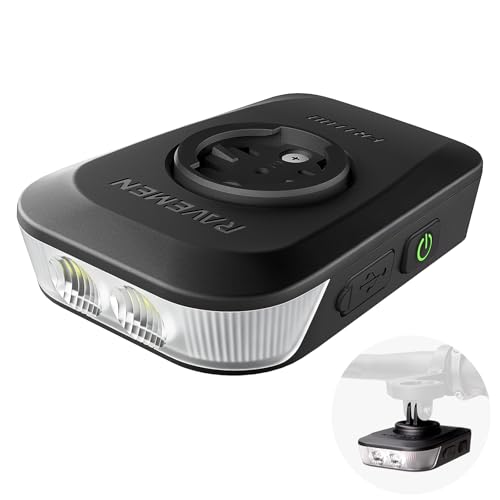 RAVEMEN FR1100 SE Phare Avant de Vélo Compatible avec Garmin/Wahoo/Bryton Compteurs Vélo,1100 Lumens Grand Angle de 270°, pour la Conduite de Nuit en Ville et la signalisation Diurne