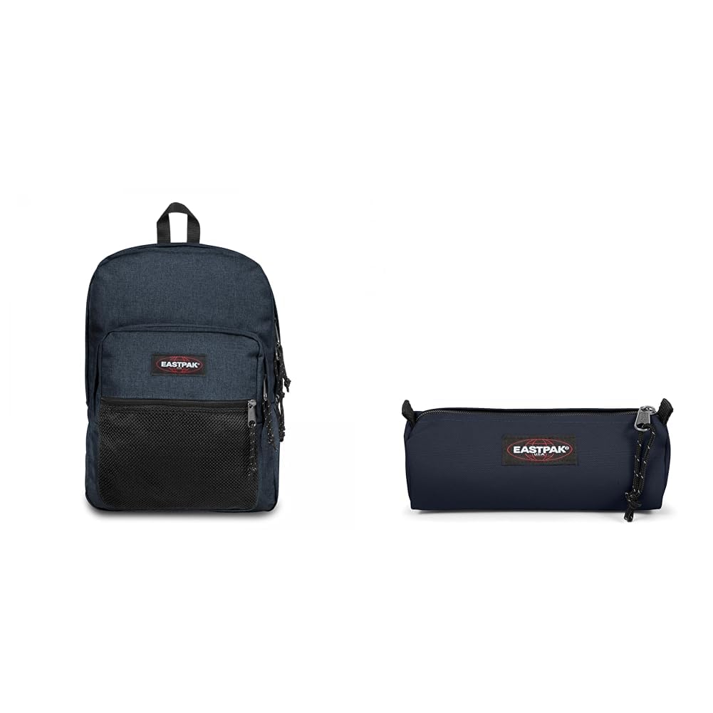 EASTPAK PINNACLE Sac à Dos, 27 L - Triple Denim (Bleu) & BENCHMARK SINGLE Trousse, 27 L - Ultra Marine (Bleu)