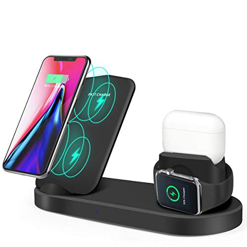Wireless Charger Station, 15W Max Fast Wireless Charger for Ipad Airpods 1/2/Pro Upgrade 4 In 1 Qi Wireless Charger Dock Station for Iphone 11/11 Pro/X/Xs/Xr/Xs/Max/8,Apple Watch 5/4/3/2/1 Wireless Charger Station, 15W Max Fast Wireless Charger for Ipad Airpods 1/2/Pro Upgrade 4 In 1 Qi Wireless Charger Dock Station for Iphone 11/11 Pro/X/Xs/Xr/Xs/Max/8,Apple Watch 5/4/3/2/1