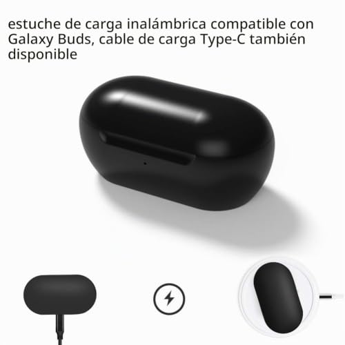 Estuche de carga inalámbrico para Galaxy Buds con base protectora negra de repuesto 5