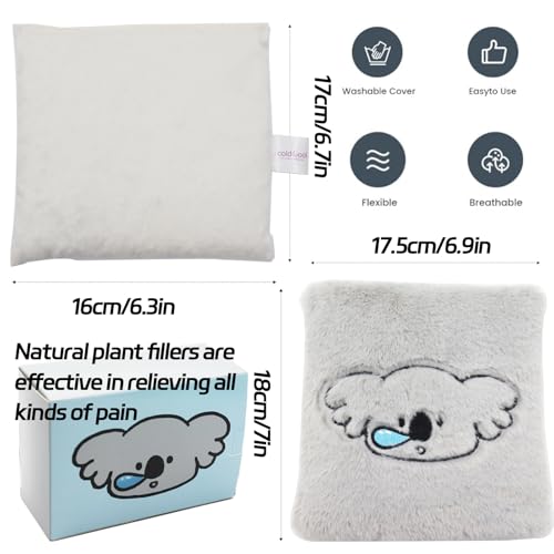 Pain Relief Heating Pack, Heating Pad Microwavable, Natural Hot Therapy for Muscle Pain, Joints, Cranps, Neck and Shoulders, Fill up The Heat Storage Clay Sphere (gray) - Image 3