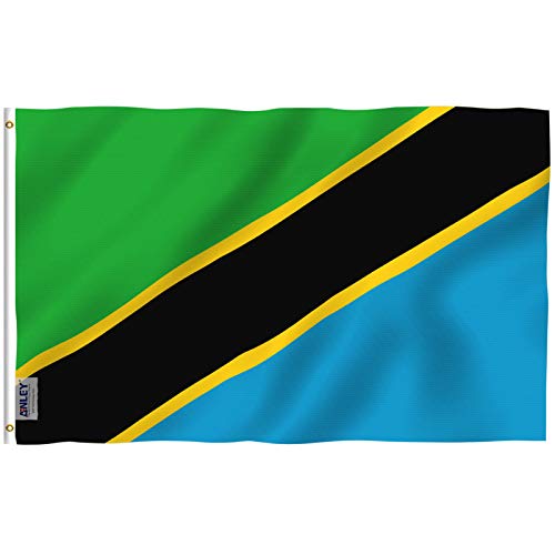 ANLEY Fly Breeze 3x5 Feet Tanzania flag - Vivid Color and UV Fade Resistant - Canvas Header and Double Stitched - Tanzanian Flags Polyester with Brass Grommets 3 X 5 Ft