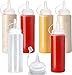 LUKIUP 6 Pezzi 8 Once 240ml Bottiglie condimento,Dispenser condimenti da Cucina con Tappo e beccuccio,Senza BPA,per casa e Ristorante Eventi Ketchup Senape, Mayo, Salse piccanti, Olio d'oliva