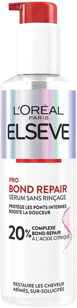 L’Oréal Paris – Sérum Réparation Profonde Sans Rinçage – Tous Sorts de Cheveux Abîmés – Complexe à l’Acide Citrique – Protocole de Soin Capillaire – Elseve Professional Bond Restore – 150 ml